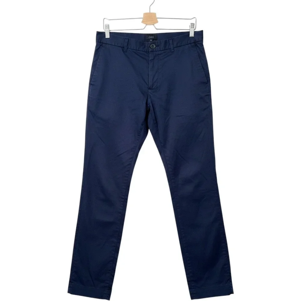 COS Chino Pants 30R Navy Blue Slim Straight Minimalist Dark Academia